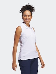 Adidas Golf White Ultimate 365 Solid Sleeveless Polo Shirt - Image 4 of 7