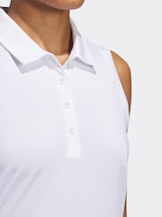 Adidas Golf White Ultimate 365 Solid Sleeveless Polo Shirt - Image 5 of 7