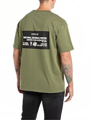 Replay Green Uprising Army Slogan Printed 100% Cotton T-Shirt - Image 2 of 2