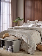 Vantona Cream Hardwick Jacquard Duvet Cover and Pillowcase Set - Image 1 of 4