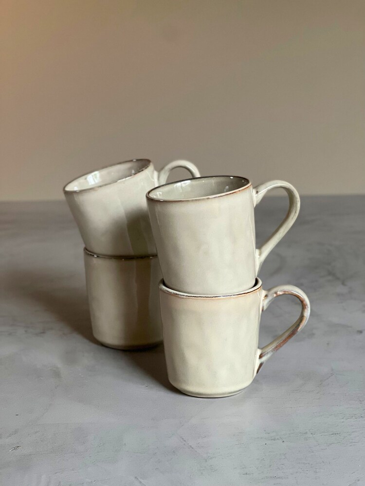 Dutch Rose Set of 4 Cream Small Mugs - Image 1 of 4