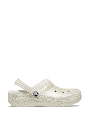 Crocs White Classic Toddler Glitter Clogs - Image 1 of 4