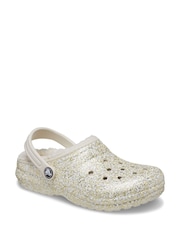 Crocs White Classic Toddler Glitter Clogs - Image 2 of 4
