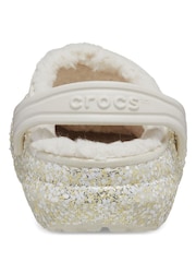 Crocs White Classic Toddler Glitter Clogs - Image 3 of 4