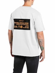Replay White Uprising Army Slogan Printed 100% Cotton T-Shirt - Image 2 of 2