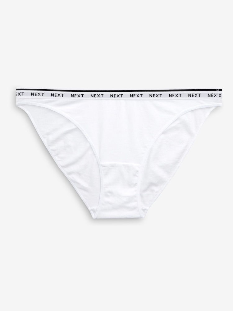 White/Black/Grey High Leg Logo Knickers 4 Pack - Image 10 of 10
