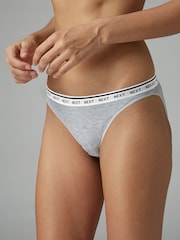 White/Black/Grey High Leg Logo Knickers 4 Pack - Image 2 of 10