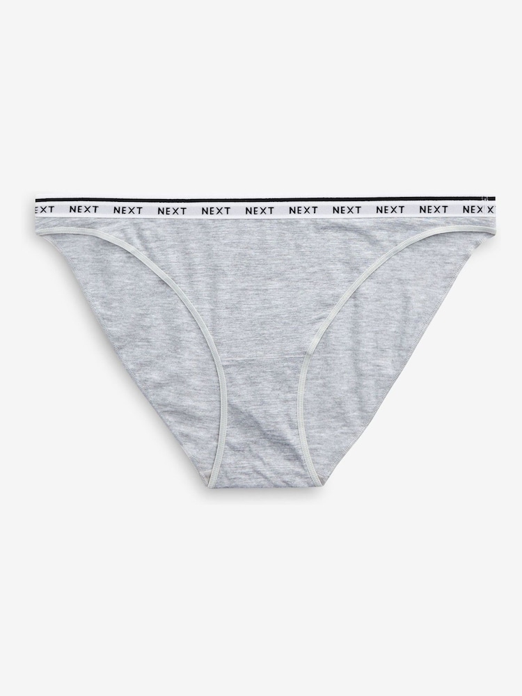 White/Black/Grey High Leg Logo Knickers 4 Pack - Image 7 of 10