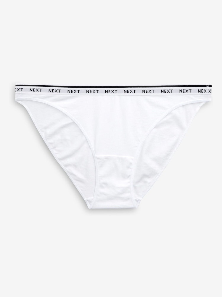 White/Black/Grey High Leg Logo Knickers 4 Pack - Image 8 of 10