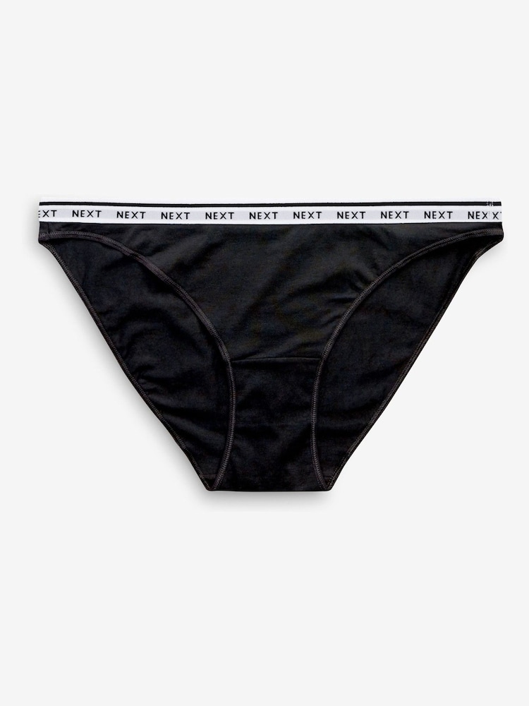 White/Black/Grey High Leg Logo Knickers 4 Pack - Image 9 of 10