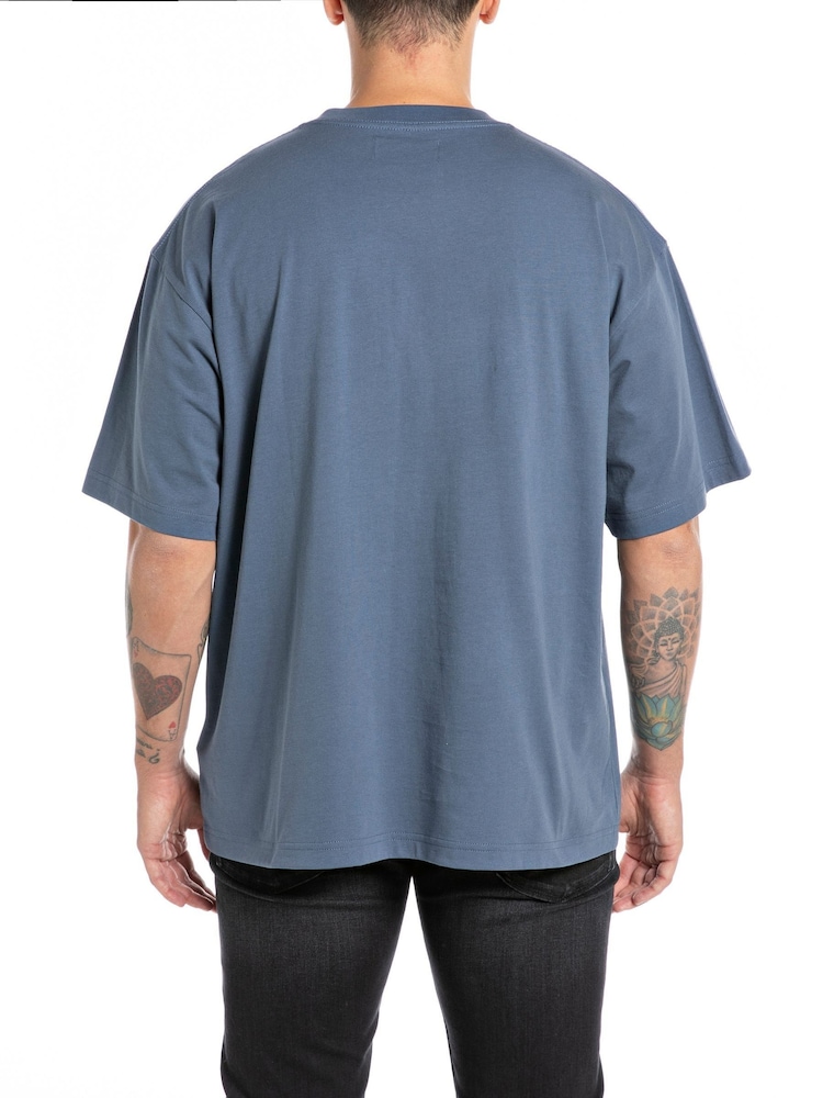 Replay Blue Industrial Beats Back Print 100% Cotton T-Shirt - Image 2 of 2
