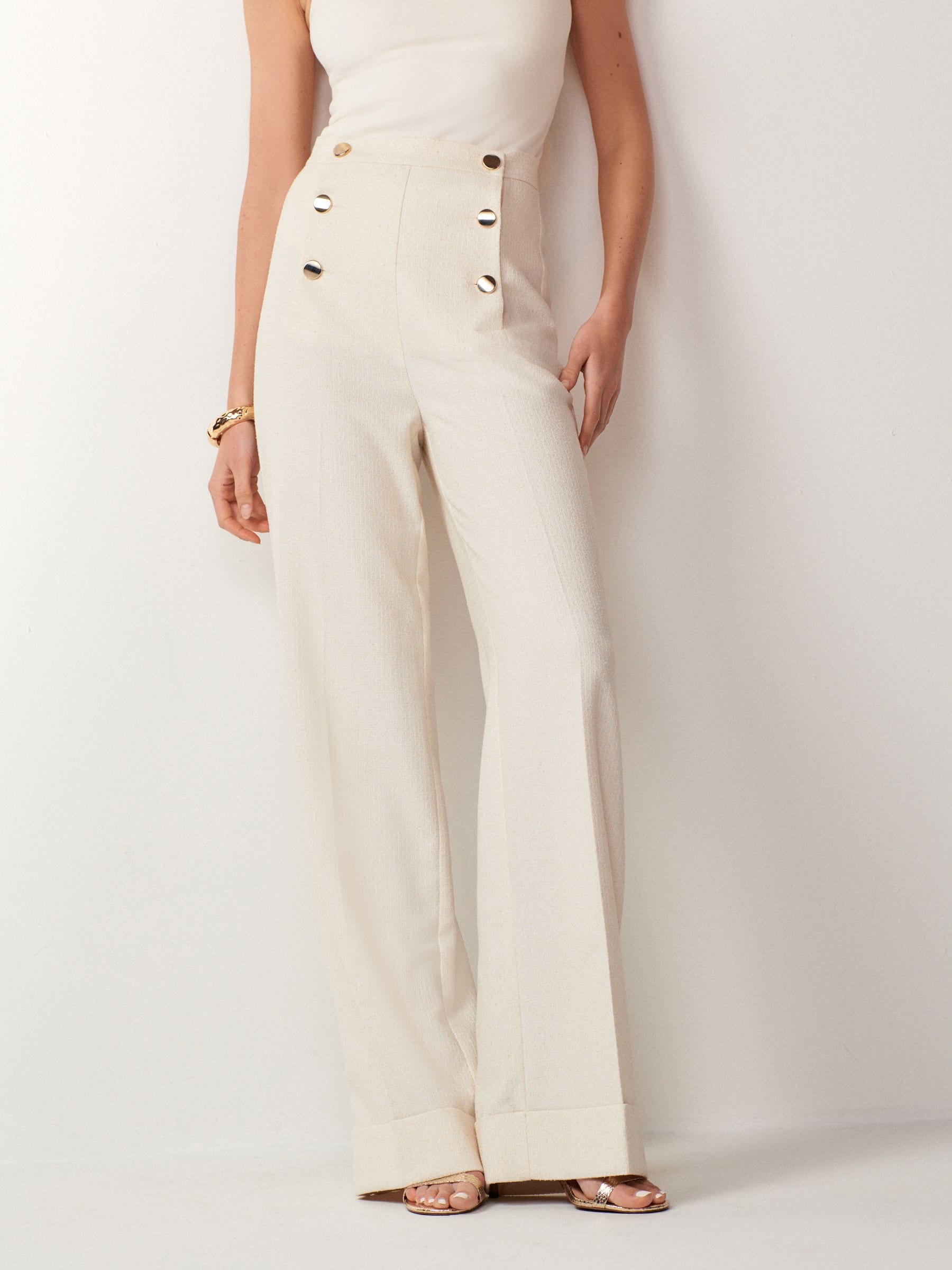Wide leg button trousers 2025