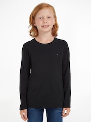 Tommy Hilfiger Black Basic Long Sleeve Top - Image 1 of 6