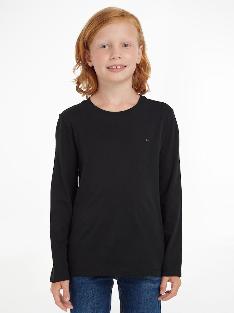 Tommy Hilfiger Black Basic Long Sleeve Top - Image 1 of 6