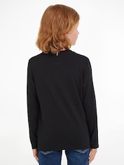 Tommy Hilfiger Black Basic Long Sleeve Top - Image 2 of 6