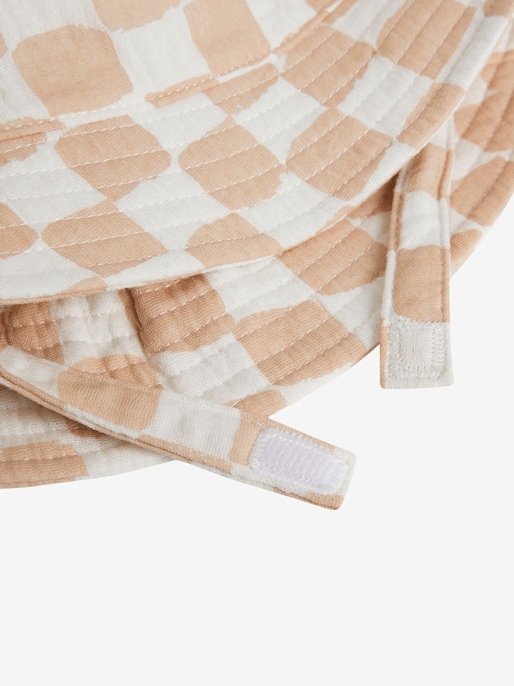 Neutral Checkerboard Baby Bucket Hat (0mths-2yrs) - Image 4 of 4