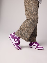 Fioletowa/biała - Nike Youth Dunk Low Trainers - Image 1 of 12