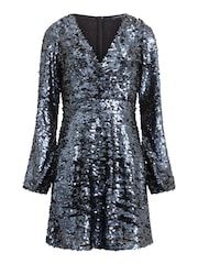 French Connection Bisma Seqin Wrap Dress - Image 4 of 4