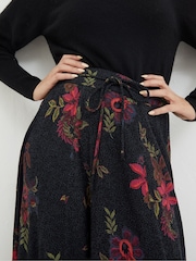 FatFace Black Amelie Floral Midi Skirt - Image 5 of 6