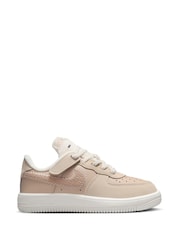 Nike Natural Sanddrift Little Kids Force 1 Low EasyOn Shoes - Image 1 of 12