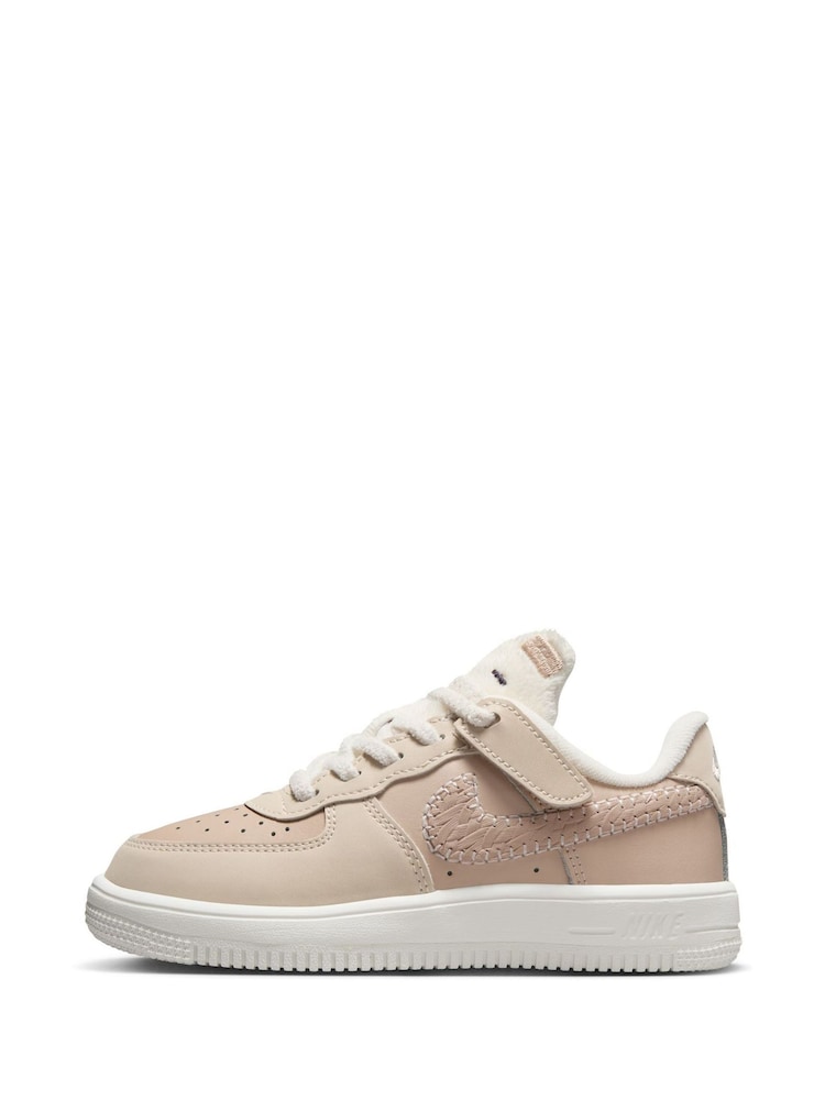 Nike Natural Sanddrift Little Kids Force 1 Low EasyOn Shoes - Image 2 of 12
