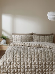 Catherine Lansfield Natural Cosy Puffer Duvet Cover Set - Image 1 of 4