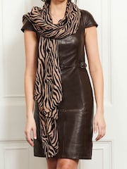 Sosandar Cream Zebra Print Scarf - Image 1 of 5