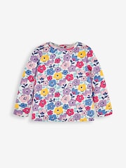 JoJo Maman Bébé Raspberry Pink Dino Girls' 2-Piece Appliqué Pinafore Dress & Top Set - Image 2 of 6