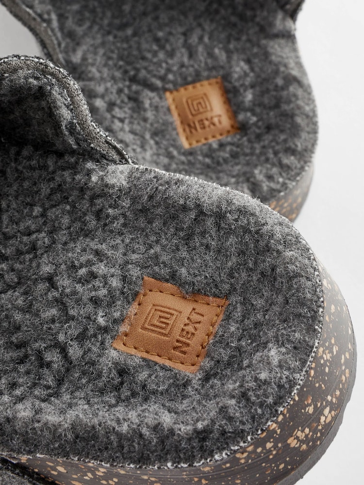 Grey Felt Buckle Mule Slippers - Image 5 of 6