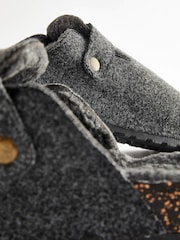 Grey Felt Buckle Mule Slippers - Image 6 of 6
