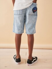 Bleu clair - Short en jean graffiti (3-16 ans) - Image 3 of 7