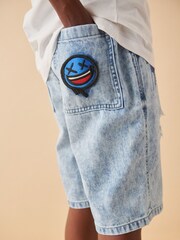 Bleu clair - Short en jean graffiti (3-16 ans) - Image 4 of 7