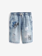 Bleu clair - Short en jean graffiti (3-16 ans) - Image 6 of 7