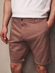 Pink Slim Fit Premium Laundered Stretch Chino Shorts - Image 1 of 10
