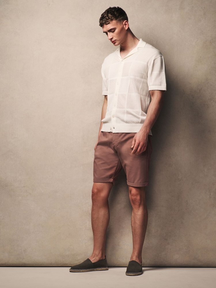 Pink Slim Fit Premium Laundered Stretch Chino Shorts - Image 2 of 10