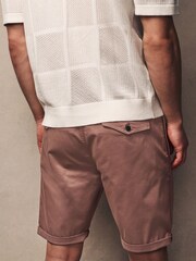 Pink Slim Fit Premium Laundered Stretch Chino Shorts - Image 4 of 10
