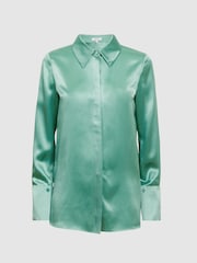 Reiss Aqua Haley Silk Shirt - Image 2 of 5