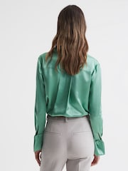 Reiss Aqua Haley Silk Shirt - Image 5 of 5