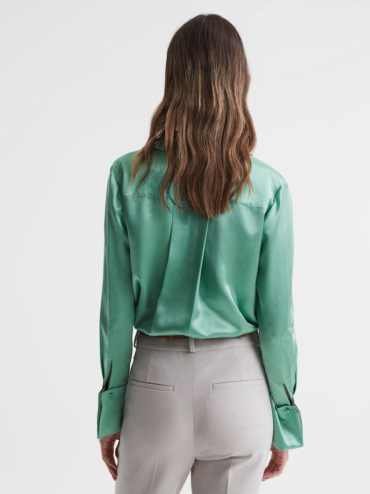 Reiss Aqua Haley Silk Shirt - Image 5 of 5
