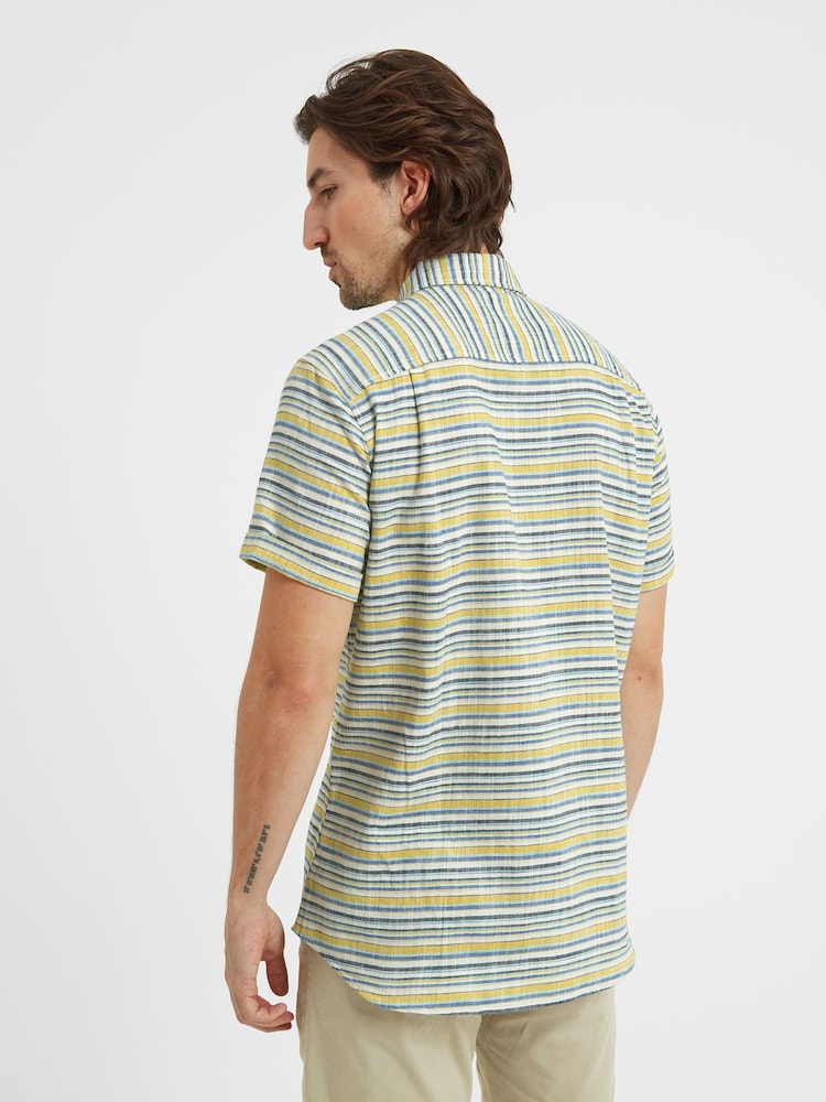 Tog 24 Blue Harold Short Sleeve 100% Cotton Stripe Shirt - Image 2 of 7