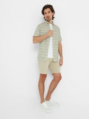 Tog 24 Blue Harold Short Sleeve 100% Cotton Stripe Shirt - Image 3 of 7