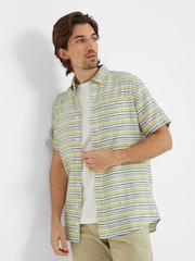 Tog 24 Blue Harold Short Sleeve 100% Cotton Stripe Shirt - Image 4 of 7