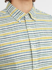 Tog 24 Blue Harold Short Sleeve 100% Cotton Stripe Shirt - Image 6 of 7