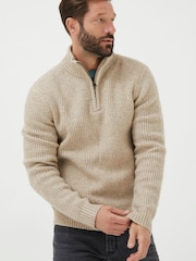 FatFace Natural Calder Half Neck Jumper - Image 2 of 6