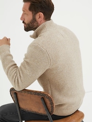 FatFace Natural Calder Half Neck Jumper - Image 3 of 6