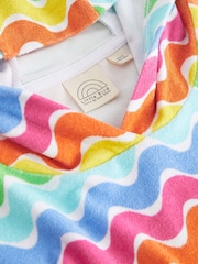 Little Bird by Jools Oliver Multi Pastel Rainbow 100% Cotton Hooded Towelling Beach Poncho - Image 9 of 9