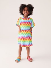 Little Bird by Jools Oliver Multi Pastel Rainbow 100% Cotton Hooded Towelling Beach Poncho - Image 2 of 9