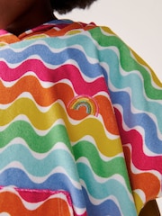 Little Bird by Jools Oliver Multi Pastel Rainbow 100% Cotton Hooded Towelling Beach Poncho - Image 3 of 9