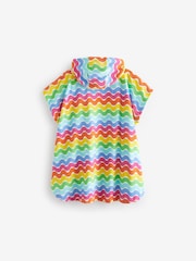 Little Bird by Jools Oliver Multi Pastel Rainbow 100% Cotton Hooded Towelling Beach Poncho - Image 7 of 9
