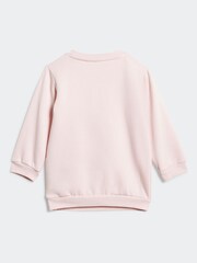 adidas Pink Kids Essentials Allover Print  Sweat Top Legging Set - Image 2 of 8